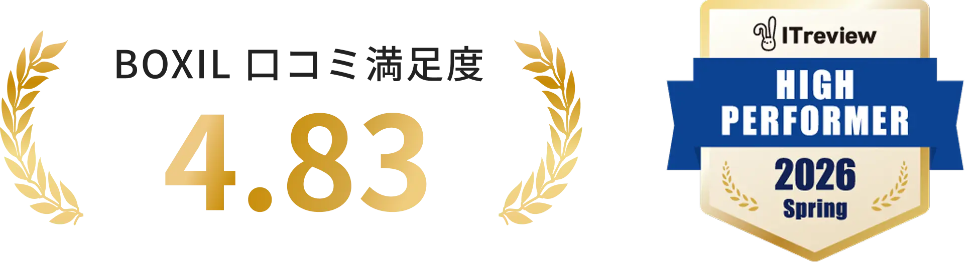 口コミ満足度4.83を獲得